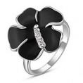 anillo flor negra